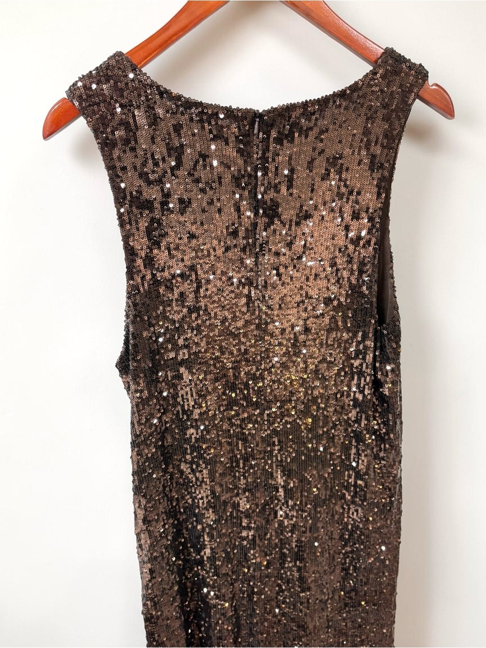 Tory Burch Sequin Dress ASO Serena Van Der Woodsen Gossip Girl Alt Brown M Rare - Picture 4 of 9